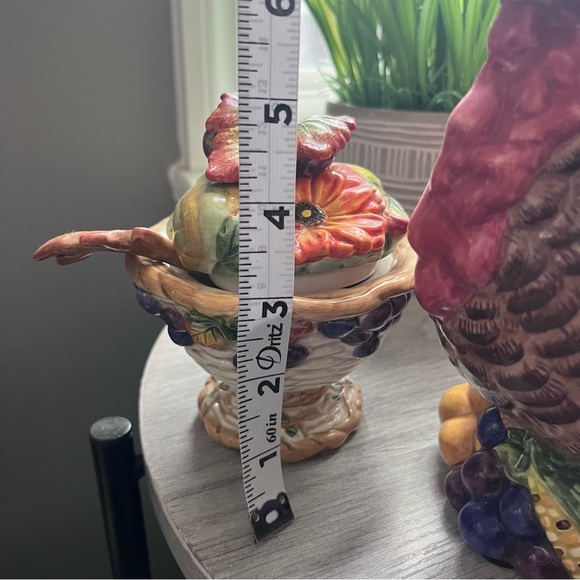 Fitz and Floyd Harvest Thanksgiving Turkey Teapot with Creamer & Sugar Bowl - Picture 11 of 16